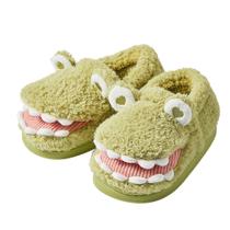 Chinelos Funny Cartoon Dinosaur Plush Warm Cozy House Chinelos Funny Cartoon Dinosaur Plush Warm Cozy House