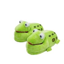 Chinelos Funny Cartoon Frog Plush Warm Fluffy para adultos