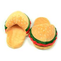 Chinelos Funny Cartoon Hamburger Plush Warm House Slipper Chinelos Funny Cartoon Hamburger Plush Warm House Slipper