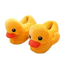 Chinelos Funny Duck Plush para adultos, Warm Cartoon House Chinelos Funny Duck Plush para adultos, Warm Cartoon House
