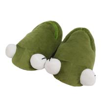 Chinelos Funny Frog Anime Plush Warm Household Shoes