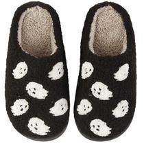 Chinelos HIPINISS Halloween Scream Skull de pelúcia quentes unissex Chinelos HIPINISS Halloween Scream Skull de pelúcia quentes unissex