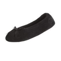 Chinelos isotoner femininos Terry Ballerina Black tamanho 6,5-7,5