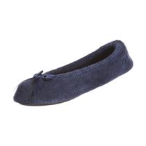 Chinelos isotoner femininos Terry Ballerina Navy, tamanho 11-12 Chinelos isotoner femininos Terry Ballerina Navy, tamanho 11-12