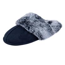 Chinelos Jessica Simpson Comfy Faux Fur Memory Foam Navy