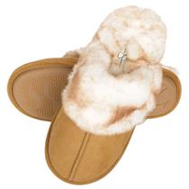 Chinelos Jessica Simpson Comfy Faux Fur Memory Foam Tan