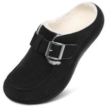 Chinelos JOINFREE Fuzzy Cozy Wide Mules para Edema Black 10
