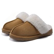 Chinelos Litfun Fuzzy Memory Foam Fluffy Winter, castanhos para mulheres