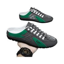 Chinelos Masculinos De Verão Com Solado Plano Baotou, Sapatos Casuais De Couro Com Sola Fina