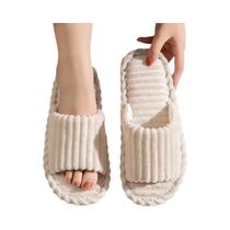 Chinelos Masculinos Respiráveis Com Ponta Aberta Antiderrapantes Para Uso Interno, Silenciosos, Para - NONE