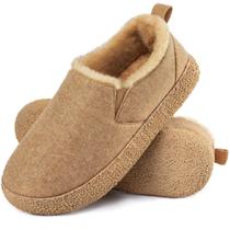 Chinelos MERRIMAC Faux Felt Warm Memory Foam Tan 7-8US