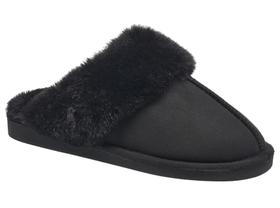 Chinelos Nine West Scuff para mulheres, extra macios, pretos de inverno