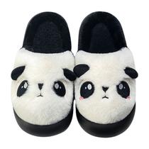 Chinelos Panda Warm Plush, antiderrapantes, para uso interno, unissex