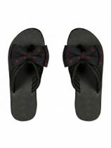 Chinelos RoseSeek, sandálias femininas Bow Knot, de bico aberto, pretas e vermelhas Chinelos RoseSeek, sandálias femininas Bow Knot, de bico aberto, pretas e vermelhas