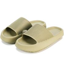 Chinelos Rosyclo Cloud, macios, almofadados, leves, verde-oliva