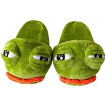 Chinelos Sad Frog Warm Cozy Anime Plush Home 28 cm - Yiweisai Chinelos Sad Frog Warm Cozy Anime Plush Home 28 cm - Yiweisai