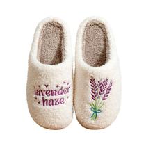 Chinelos Trefidy Taylor Chinelos de lavanda para mulheres Chinelos domésticos Chinelos de pelúcia confortáveis para quarto doméstico Sapatos internos, tamanho feminino 10,5 a 11 = tamanho masculino 10-11