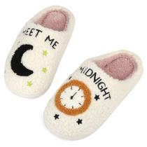 Chinelos Trefidy Taylor Meet Me at Midnight Slippers para mulheres, chinelos domésticos, chinelos de pelúcia confortáveis para casa, quarto, sapatos internos, tamanho 10,5 a 11 = tamanho masculino, 10-11, tamanho masculino, 10-11