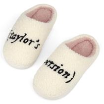 Chinelos Trefidy Taylor para mulheres, homens, chinelos domésticos, chinelos de pelúcia confortáveis para quarto doméstico, sapatos internos, tamanho feminino de 7 a 7,5 = tamanho masculino de 5 a 6, pretos