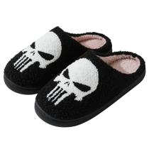 Chinelos V OPXIN Halloween Pumpkin Spooky Ghost Plush para mulheres e homens