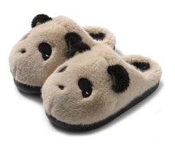 Chinelos WYIKE Panda Plush Animal Warm femininos marrons tamanho 43