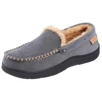 Chinelos Zigzagger Moccasin Memory Foam para homens, cinza, tamanho 42