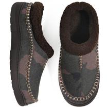 Chinelos Zigzagger Slip On Moccasin para homens, camuflados em preto