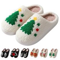 Chinelos Zuiyisu Halloween Plush Fuzzy Winter para mulheres e homens