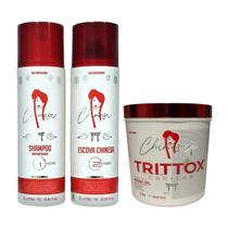 Chinesa Cosmeticos Escova Progressiva + Trittox Argan 3x1l - Chinesa cosméticos