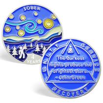 Chip de Sobriedade Teikitizi 4 Anos Noite Estrelada Medalha AA Chip de Sobriedade Teikitizi 4 Anos Noite Estrelada Medalha AA