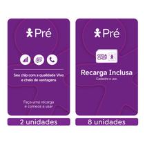 Chip Vivo Pré Kit 10 2 Sem Recarga 8 com 10,00 Recarga