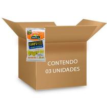 Chips Arroz e Milho, Sem Glúten, Queijo Natural Life contendo 3 pacotes de 70g cada