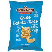 Chips BatataDoce Sem Glúten Feito Óleo de Coco Dacolônia 35g