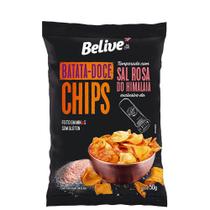 Chips Belive Batata Doce com Sal Rosa do Himalaia 50g 4un