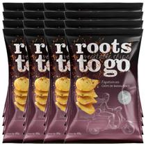 Chips de Batata-Doce com Especiarias Roots to Go contendo 16 pacotes de 45g cada