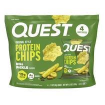 Chips de proteína Quest sabor picles com endro 19 g de proteína 4 unidades Chips de proteína Quest sabor picles com endro 19 g de proteína 4 unidades
