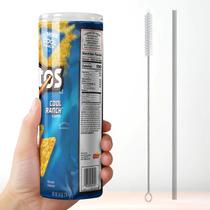 Chips de tortilha com sabor Doritos Cool Ranch e conjunto de palha de aço inoxidável, 20 onças