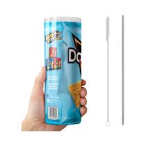 Chips de tortilha com sabor Doritos Cool Ranch e conjunto de palha de aço inoxidável, 20 onças Chips de tortilha com sabor Doritos Cool Ranch e conjunto de palha de aço inoxidável, 20 onças