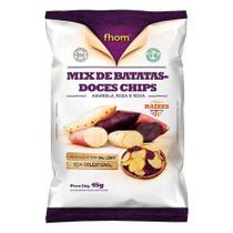 Chips Mix de Batata Doce Rosada, Amarela e Roxa Fhom 45g