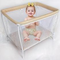 Chiqueirinho Berço Cercadinho Portátil Bebê Infantil Amarelo