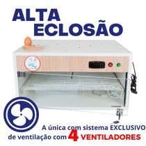 Chocadeira Elétrica ALTA ECLOSÃO Automática 120 ovos Bivolt Controlador de Temperatura PID com 4 ventiladores e ovoscópio - Galinha Choca Chocadeiras