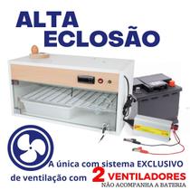 Chocadeira Elétrica ALTA ECLOSÃO Automática 60 ovos Trivolt Manual Controlador de Temperatura PID com 2 ventiladores e ovoscópio