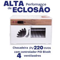 Chocadeira Elétrica Automática ALTA PERFORNANCE DE ECLOSÃO 220 ovos PID Bivolt com 4 ventiladores e com ovoscópio Chocadeira Elétrica Automática ALTA PERFORNANCE DE ECLOSÃO 220 ovos PID Bivolt com 4 ventiladores e com ovoscópio