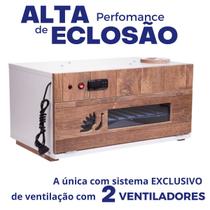 Chocadeira Elétrica Automática ALTA PERFORNANCE DE ECLOSÃO Premium PID 70 ovos Bivolt com 2 ventiladores e Ovovscópio - Pavão Chocadeiras