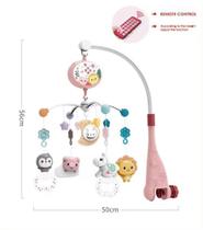 Chocalho Berço Bebê Musical E Giratório Animais Brinquedo Móbile De Berço Com Projeção De Luzes