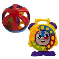 Chocalho Bolinha Barulho Suave Relógio Didático Montar Brinquedos Coloridos Infantil Bebê JP BRINK