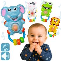 Chocalho Brinquedo Bebê Sensorial Musical Som e Luzes Divertido Caracol ATENTU