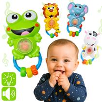 Chocalho Brinquedo Bebê Sensorial Musical Som e Luzes Divertido Caracol ATENTU