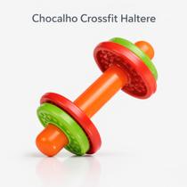 Chocalho de Bebê Formato Halter Academia Fitness Atóxico a partir de 4 Meses Brinquedo Educativo Sensorial Primeiro Treino