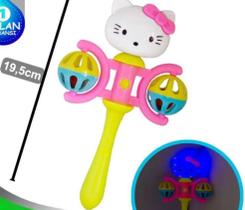 Chocalho de Mão para Bebê Menina Pisca Luz Desenho animado Hello Kitty Baby Presente Educacional Sensorial Brinquedo